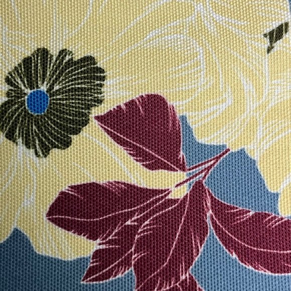 Rachel Pally Foldover Blue Yellow Floral Canvas Faux Leather Clutch - Picture 4 of 12